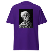 Skeleton Smoking design on unisex T-shirt, front view