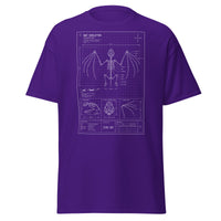 Bat Skeleton Blueprint design on unisex T-shirt, front view