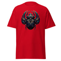 Mechanical Scarab Beetle Occult Symbol design on unisex T-shirt, front view