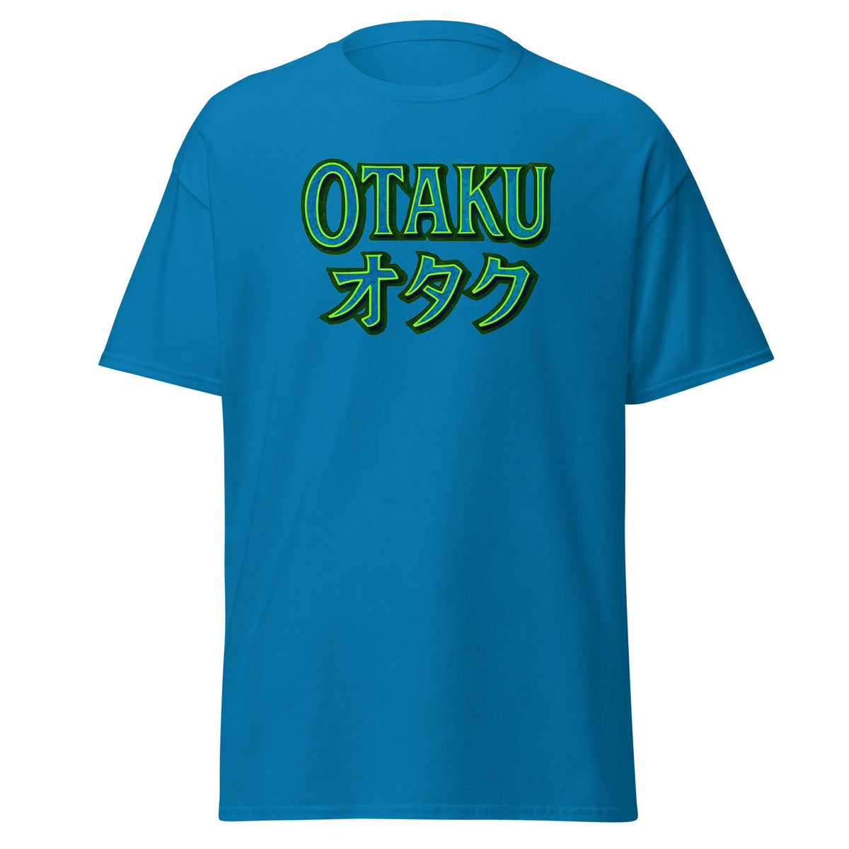 Otaku オタク design on unisex T-shirt, front view