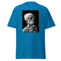 Skeleton Smoking design on unisex T-shirt, front view
