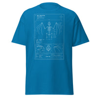 Bat Skeleton Blueprint design on unisex T-shirt, front view