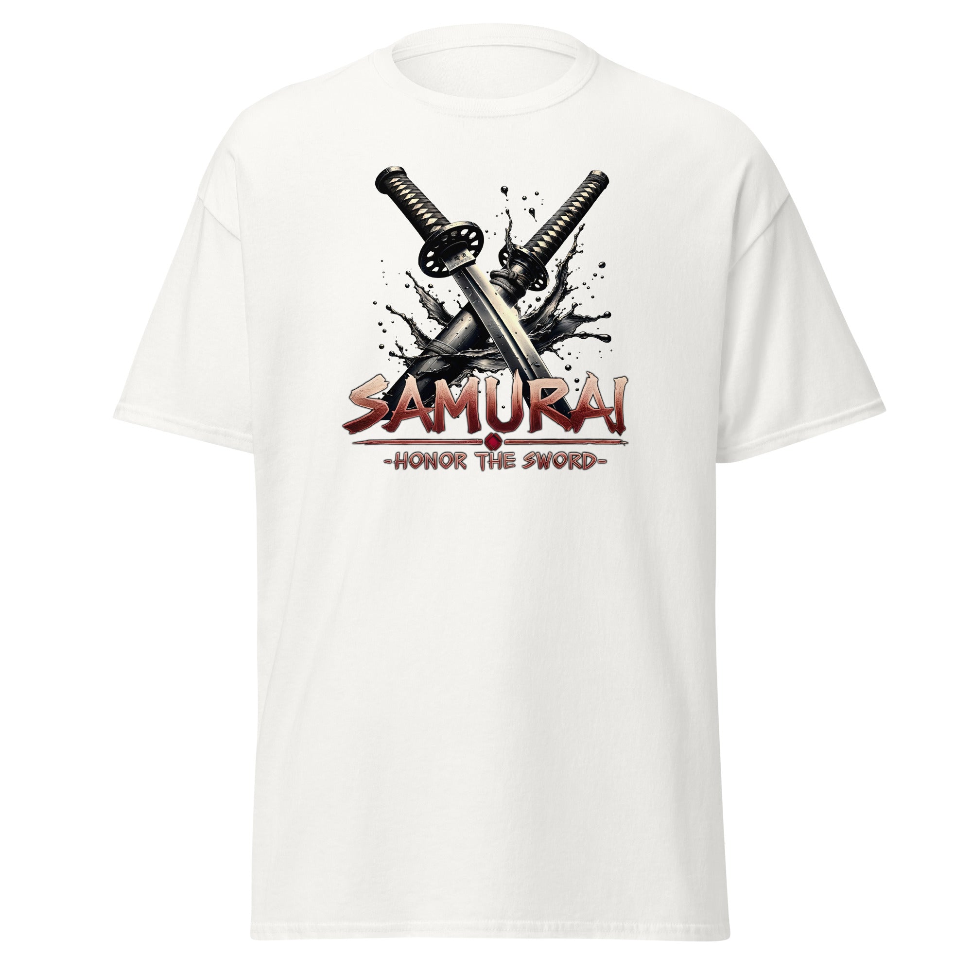 Splash Katana Swords Samurai Warrior Short Sleeve Shirt