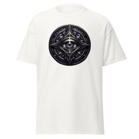 Illuminati All-Seeing Eye design on unisex T-shirt, front view