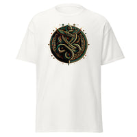 Egyptian Ouroboros Snake Occult Symbol design on unisex T-shirt, front view