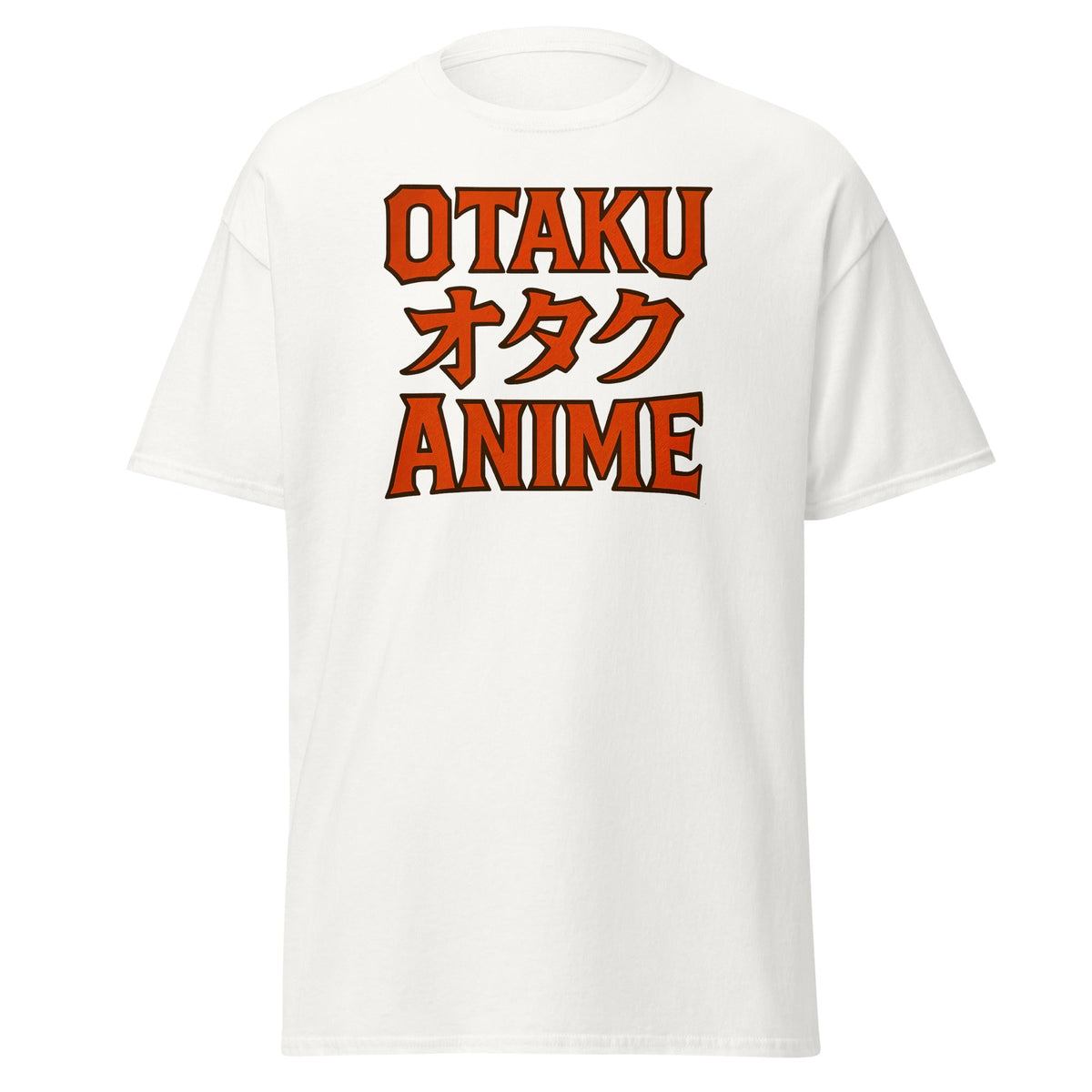 Otaku オタク Anime design on unisex T-shirt, front view