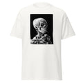 Skeleton Smoking design on unisex T-shirt, front view