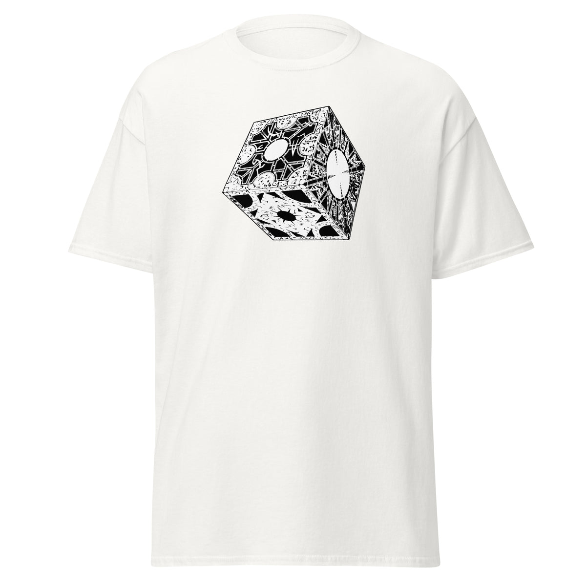 Lament Configuration design on unisex T-shirt, front view