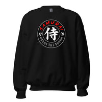 Samurai Kanji 侍 design on unisex crewneck sweater, front view