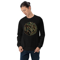 Egyptian Ouroboros Snake design on unisex crewneck sweater, front view