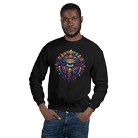 Great Eye All-Seeing Symbol design on unisex crewneck sweater, front view