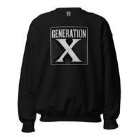 Generation X design on unisex crewneck sweater, front view