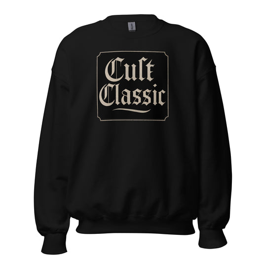 Cult Classic design on unisex crewneck sweater, front view