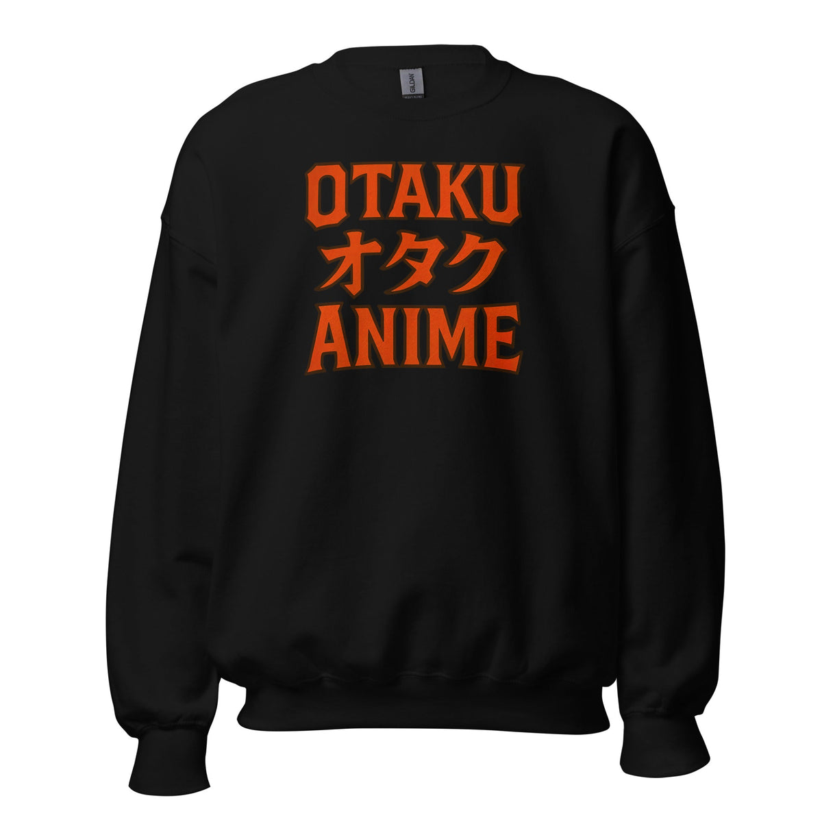 Otaku オタク Anime design on unisex crewneck sweater, front view