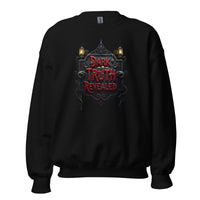 Dark Truth Revealed design on unisex crewneck sweater, front view