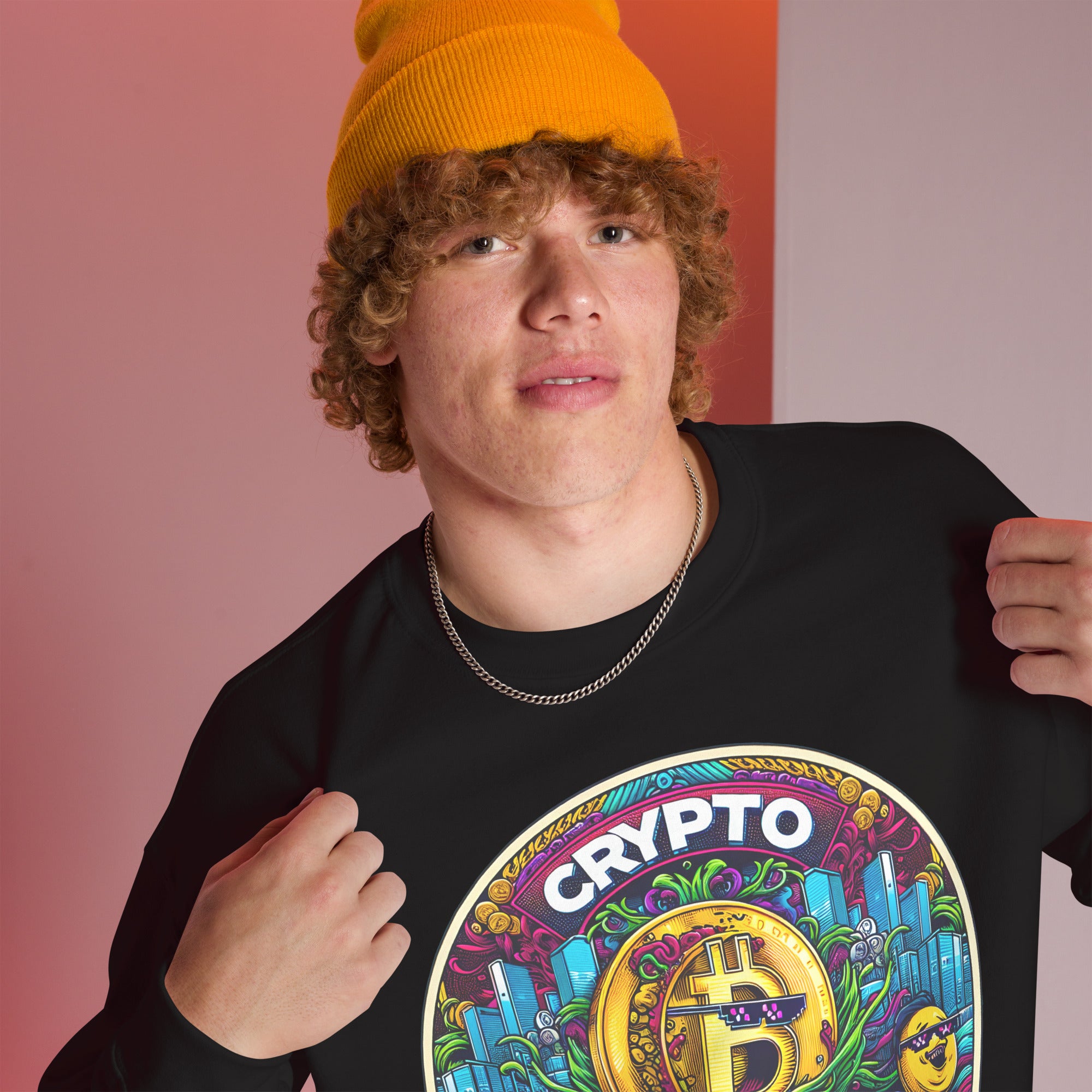 Meme Coins Rule! Crypto Junkie Bitcoin Altcoins Long Sleeve Pullover Sweatshirt