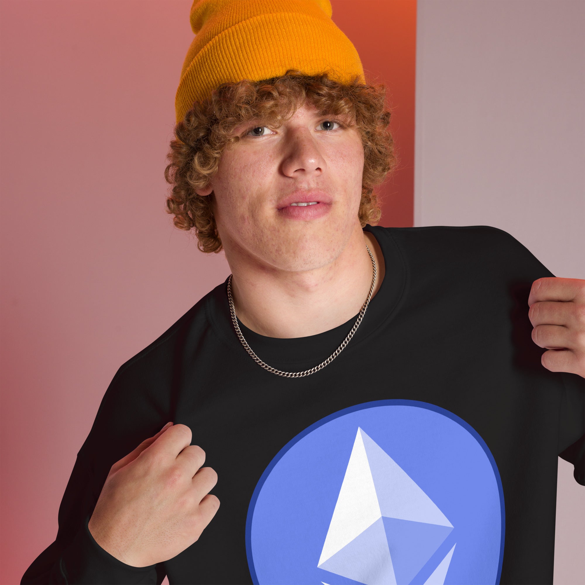 ETH Ethereum Round Logo Cryptocurrency Symbol Sweatshirt Long Sleeve Pullover