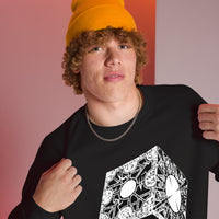 Lament Configuration design on unisex crewneck sweater, right-front view