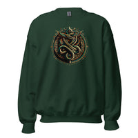 Egyptian Ouroboros Snake design on unisex crewneck sweater, front view