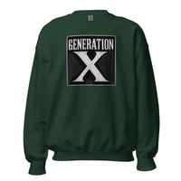 Generation X design on unisex crewneck sweater, front view