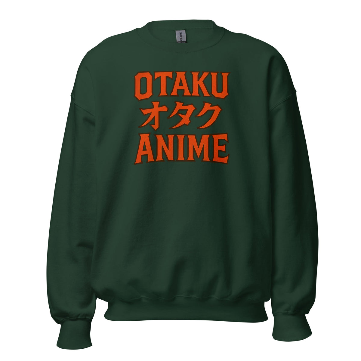 Otaku オタク Anime design on unisex crewneck sweater, front view