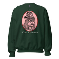 Vlad the Impaler design on unisex crewneck sweater, front view