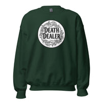 Death Dealer design on unisex crewneck sweater, front view