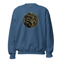 Egyptian Ouroboros Snake design on unisex crewneck sweater, front view