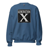 Generation X design on unisex crewneck sweater, front view