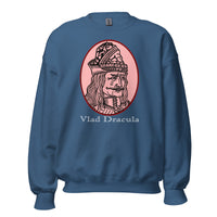Vlad the Impaler design on unisex crewneck sweater, front view
