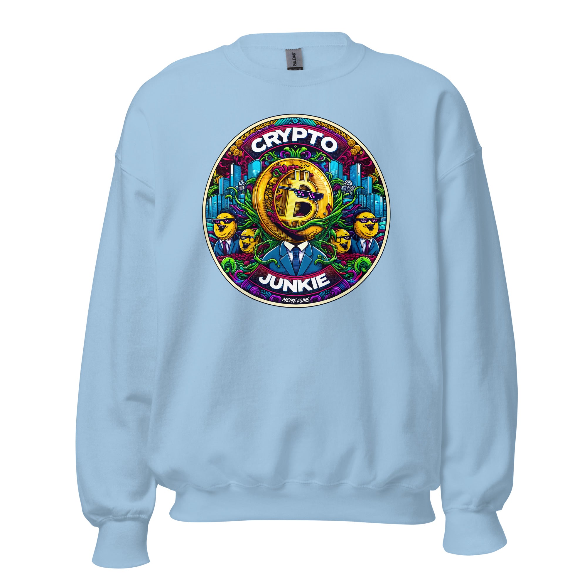 Meme Coins Rule! Crypto Junkie Bitcoin Altcoins Long Sleeve Pullover Sweatshirt