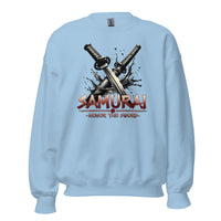 Splash Katana Swords design on unisex crewneck sweater, front view