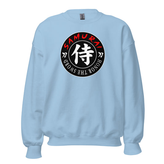 Samurai Kanji 侍 design on unisex crewneck sweater, front view
