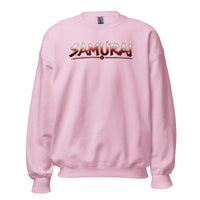 Samurai Wordmark design on unisex crewneck sweater, front view