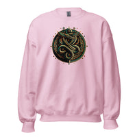 Egyptian Ouroboros Snake design on unisex crewneck sweater, front view