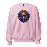 Great Eye All-Seeing Symbol design on unisex crewneck sweater, front view