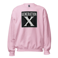 Generation X design on unisex crewneck sweater, front view