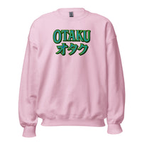 Otaku オタク design on unisex crewneck sweater, front view