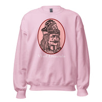 Vlad the Impaler design on unisex crewneck sweater, front view