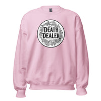 Death Dealer design on unisex crewneck sweater, front view