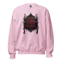 Dark Truth Revealed design on unisex crewneck sweater, front view