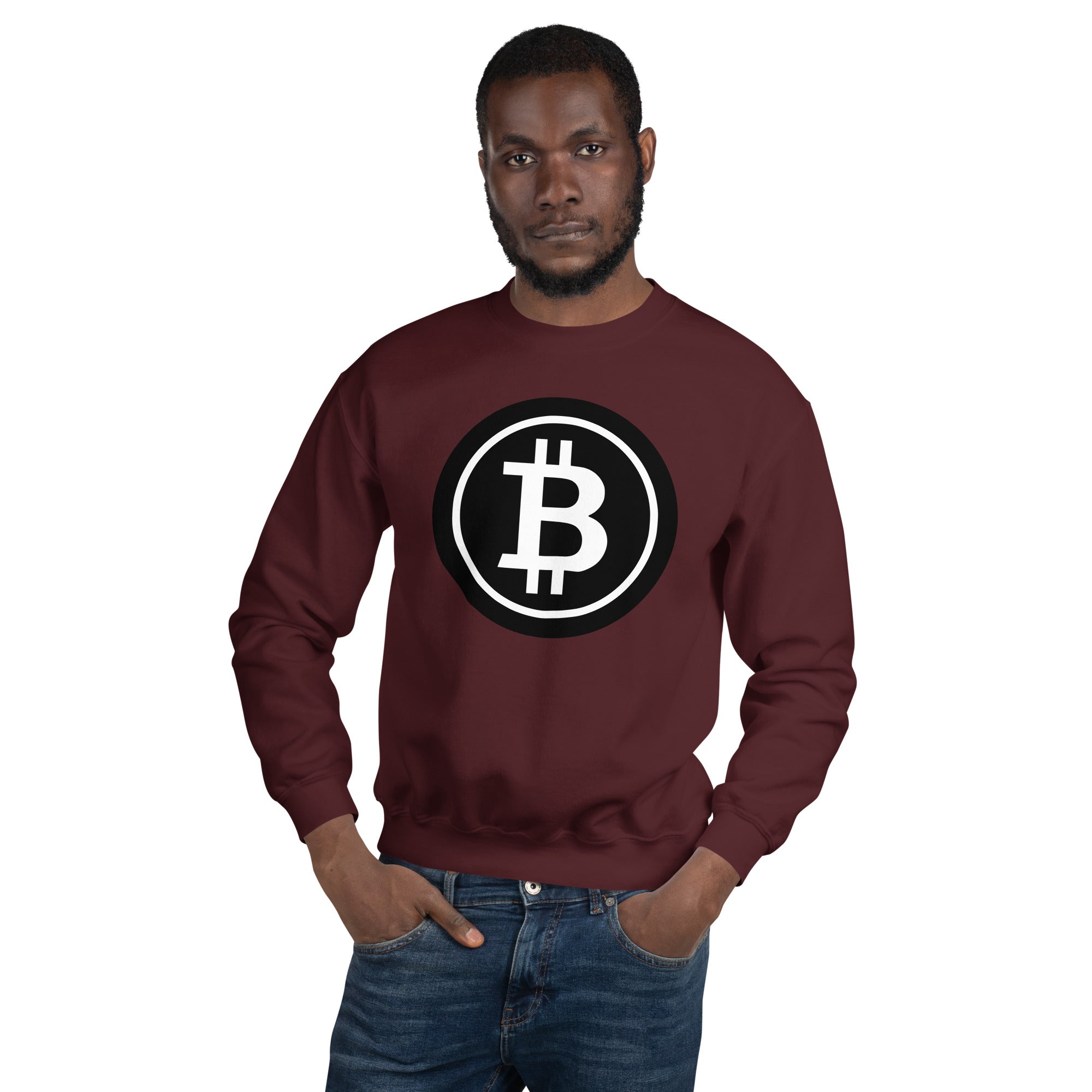 BTC Bitcoin Crypto Symbol Sweatshirt Long Sleeve Pullover