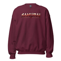 Samurai Wordmark design on unisex crewneck sweater, front view