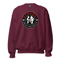 Samurai Kanji 侍 design on unisex crewneck sweater, front view