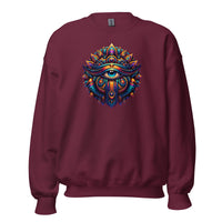 Great Eye All-Seeing Symbol design on unisex crewneck sweater, front view