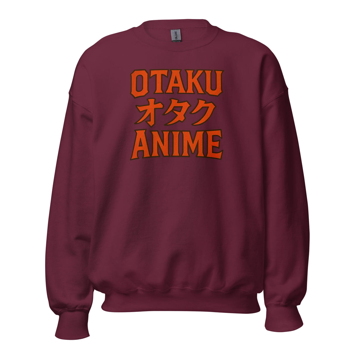 Otaku オタク Anime design on unisex crewneck sweater, front view