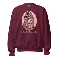 Vlad the Impaler design on unisex crewneck sweater, front view
