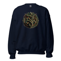 Egyptian Ouroboros Snake design on unisex crewneck sweater, front view