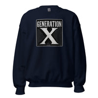 Generation X design on unisex crewneck sweater, front view