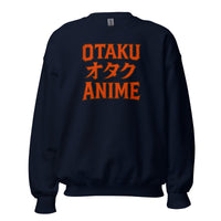 Otaku オタク Anime design on unisex crewneck sweater, front view